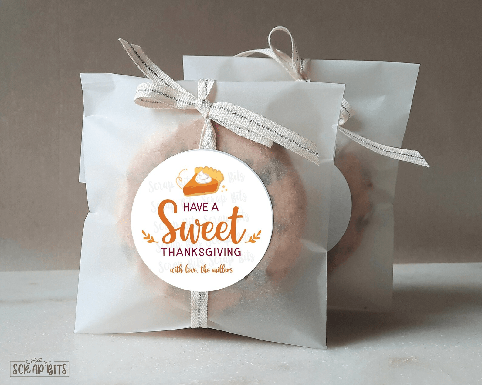 Have A Sweet Thanksgiving Stickers, Pumpkin Pie Labels . Thanksgiving Stickers or Tags - Scrap Bits