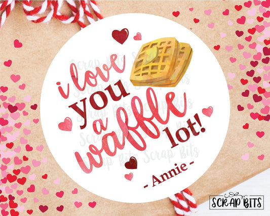 I Like You A Waffle Lot . Valentine's Day Stickers or Tags - Scrap Bits