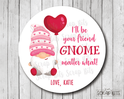 I'll Be Your Friend GNOME Matter What . Valentine's Day Stickers or Tags - Scrap Bits