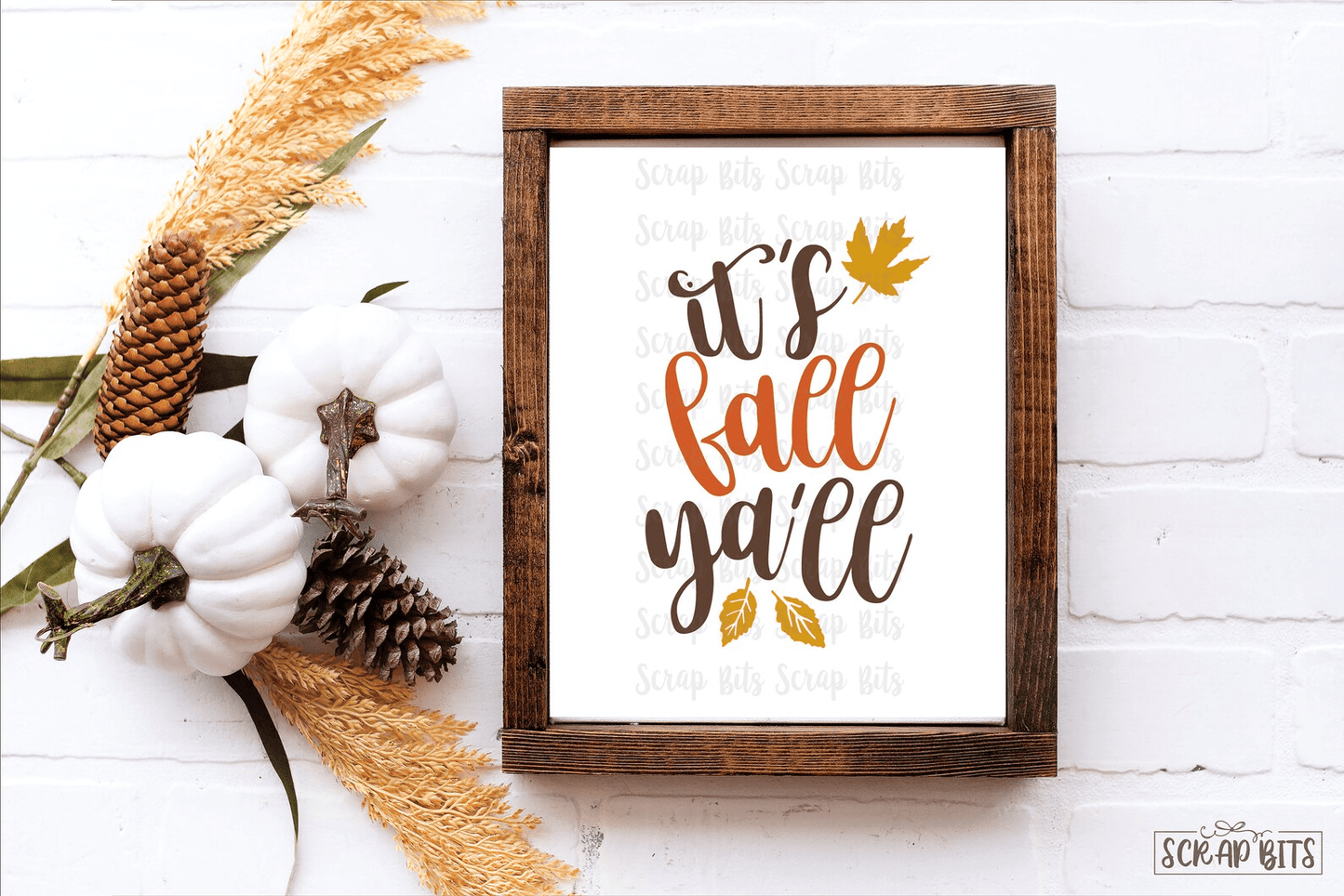 It's Fall Y'all Print, Printable Fall Wall Art, Fall Sign . 5 Digital Print Sizes - Scrap Bits