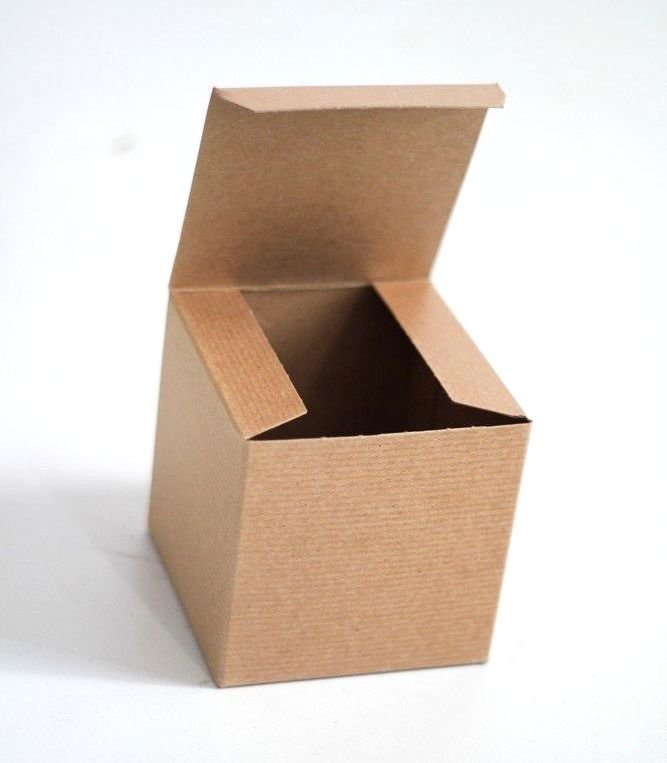 Kraft Pinstripe Gift Boxes, 2x2x2 . 25 Kraft Boxes - Scrap Bits