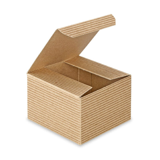 Kraft Pinstripe Gift Boxes . 3x3x2 - Scrap Bits