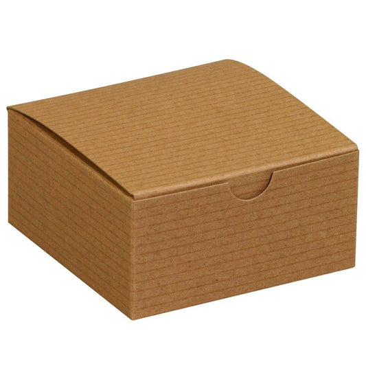 Kraft Pinstripe Gift Boxes . 4x4x2 - Scrap Bits