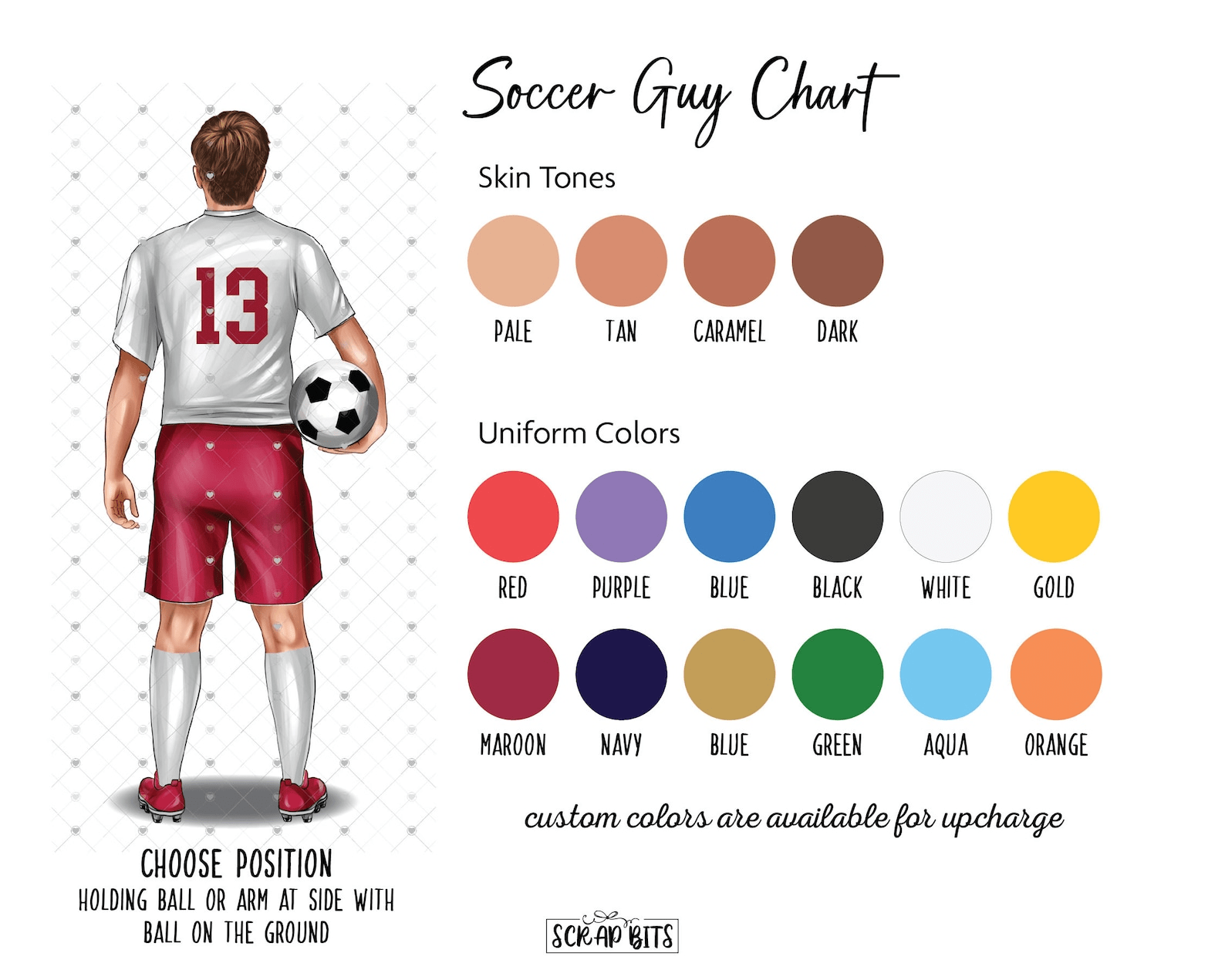 Male Soccer Team Print, Custom Soccer Team Gift . Personalized Digital Portrait Print - Scrap Bits