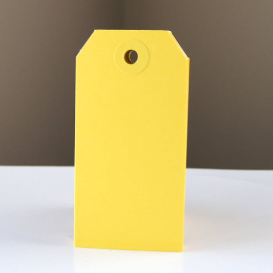 Medium Colored Shipping Tags in Yellow . Size 3 (3.75" x 1.875") - Scrap Bits