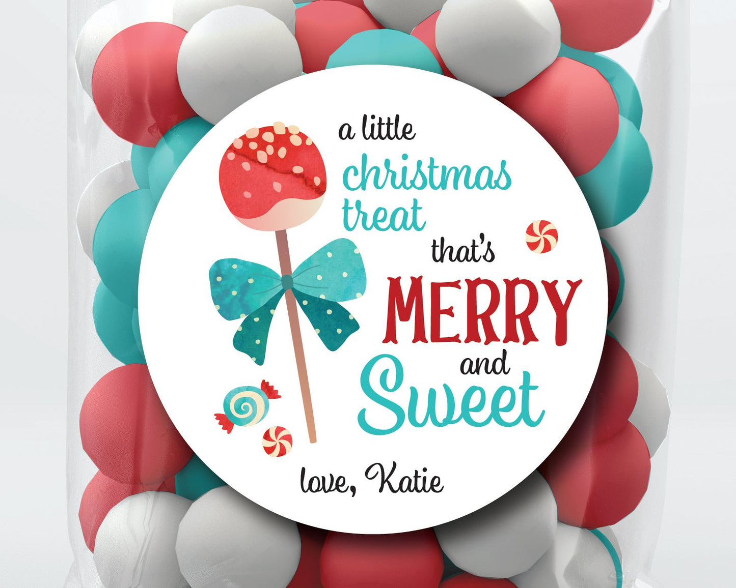 Merry & Sweet, Sweet Christmas Cake Pop Stickers or Tags . Christmas Gift Labels - Scrap Bits
