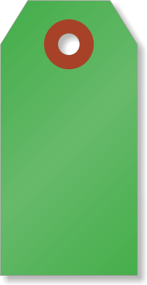 Mini Colored Shipping Tags in Green . Size 1 (2.75" x 1.375") - Scrap Bits