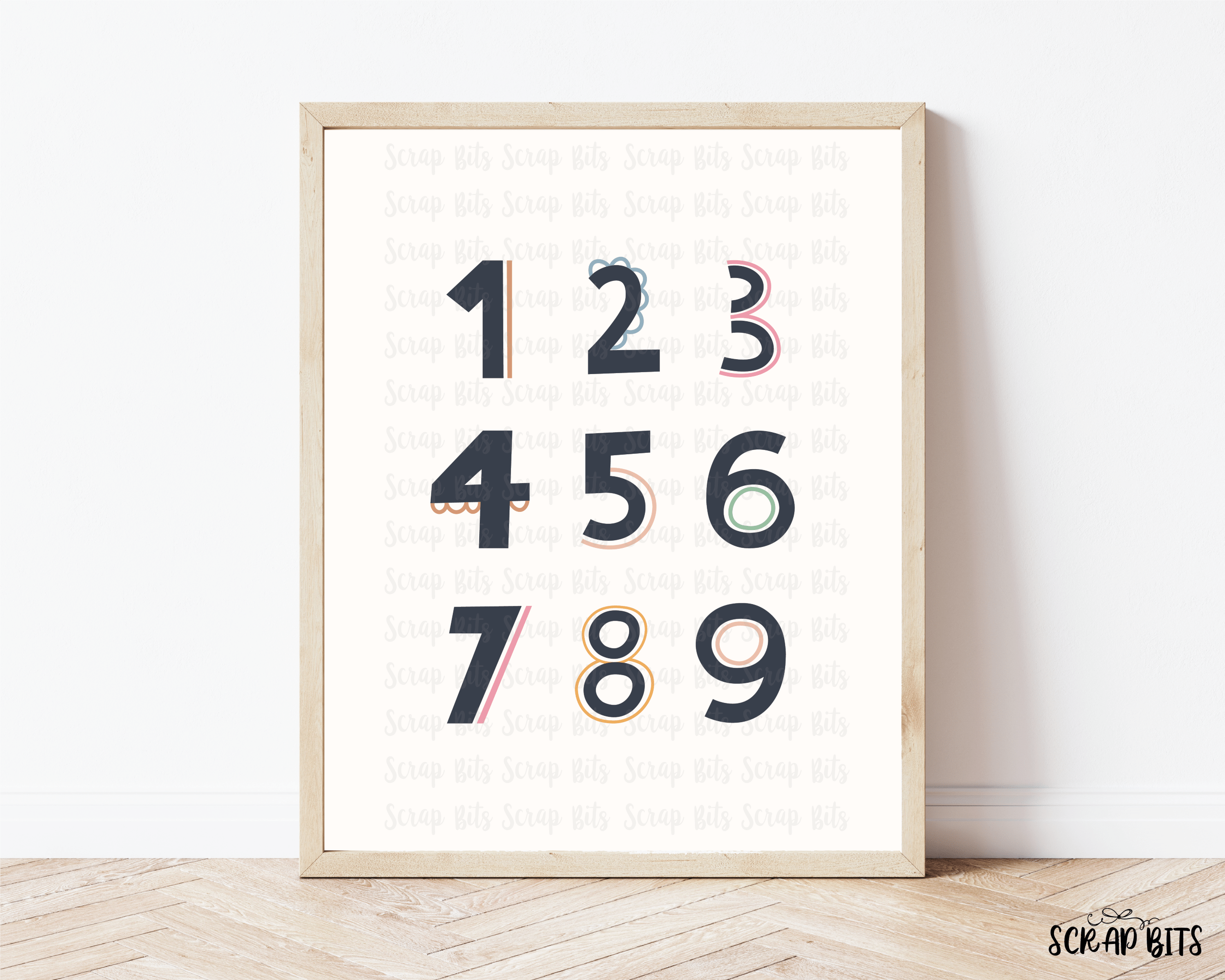 Whimsy Twee Numbers Cutesy Numbers Print – Scrap Bits