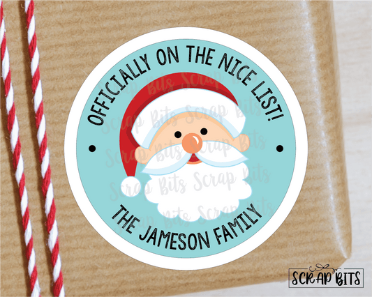 Officially on the Nice List, From Santa Stickers or Tags . Christmas Gift Labels - Scrap Bits