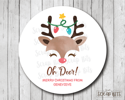 Oh Deer Stickers or Tags . Christmas Gift Labels - Scrap Bits