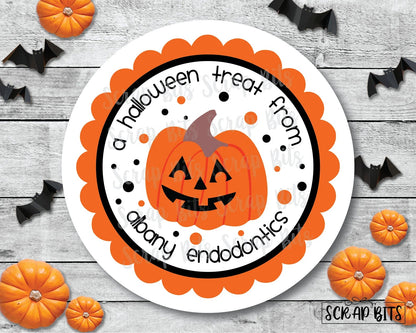 Party Pumpkin Stickers . Halloween Treat Bag Stickers or Tags - Scrap Bits