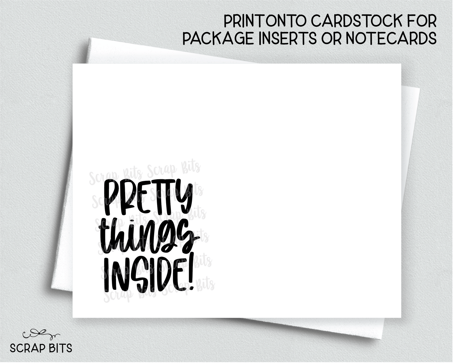 Pretty Things Inside Digital Sticker, Small Business Packaging Stickers . 2 Digital Files, Instant Download - Scrap Bits