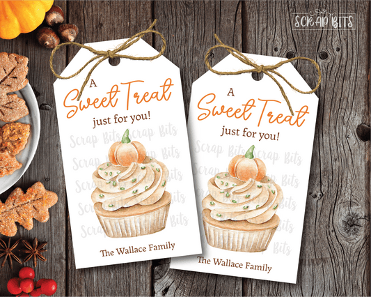 Pumpkin Cupcake Sweet Treat Tags . Fall Treat Bag Tags - Scrap Bits