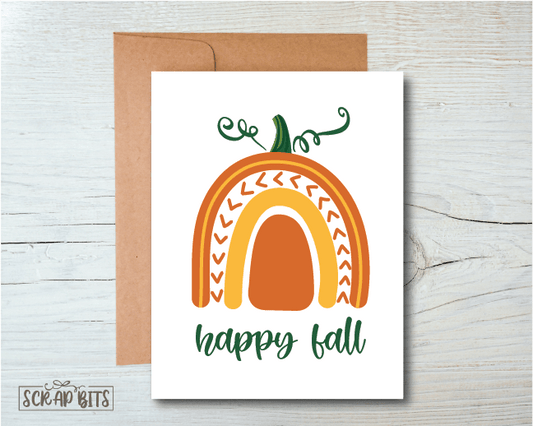 Rainbow Pumpkin Happy Fall Card - Scrap Bits
