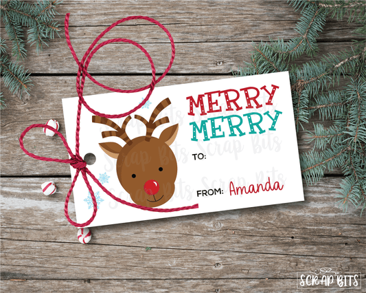 Reindeer Tags . Personalized Christmas Gift Tags - Scrap Bits