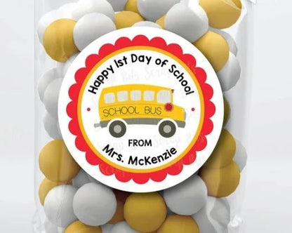 School Bus Back To School Stickers or Tags - Scrap Bits