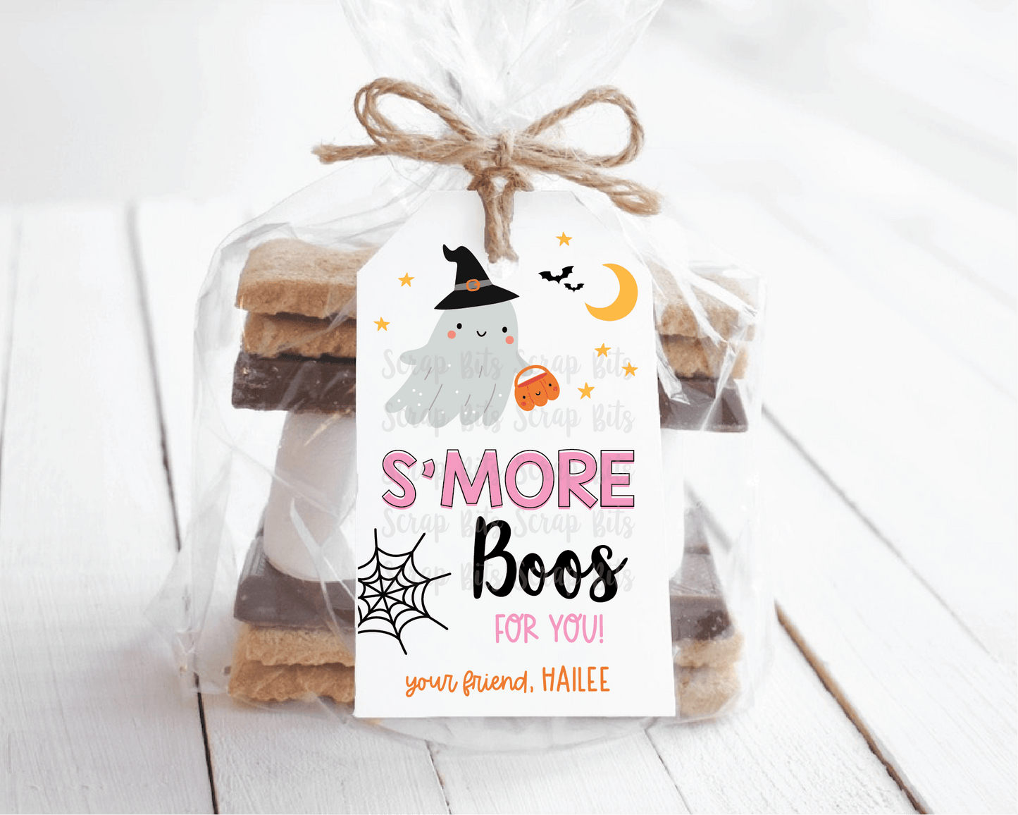 S'more Boos Tags, Halloween S'more Tags . Personalized Halloween Gift Tags - Scrap Bits