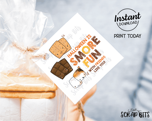 S'more Halloween Tags, Halloween Is Smore Fun Tags, Printable Halloween Tags . Instant Download - Scrap Bits