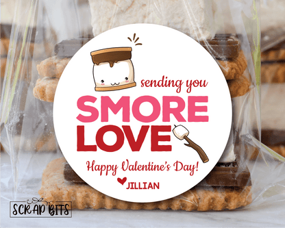 Smore Love Valentines . Valentine's Day Stickers or Tags - Scrap Bits