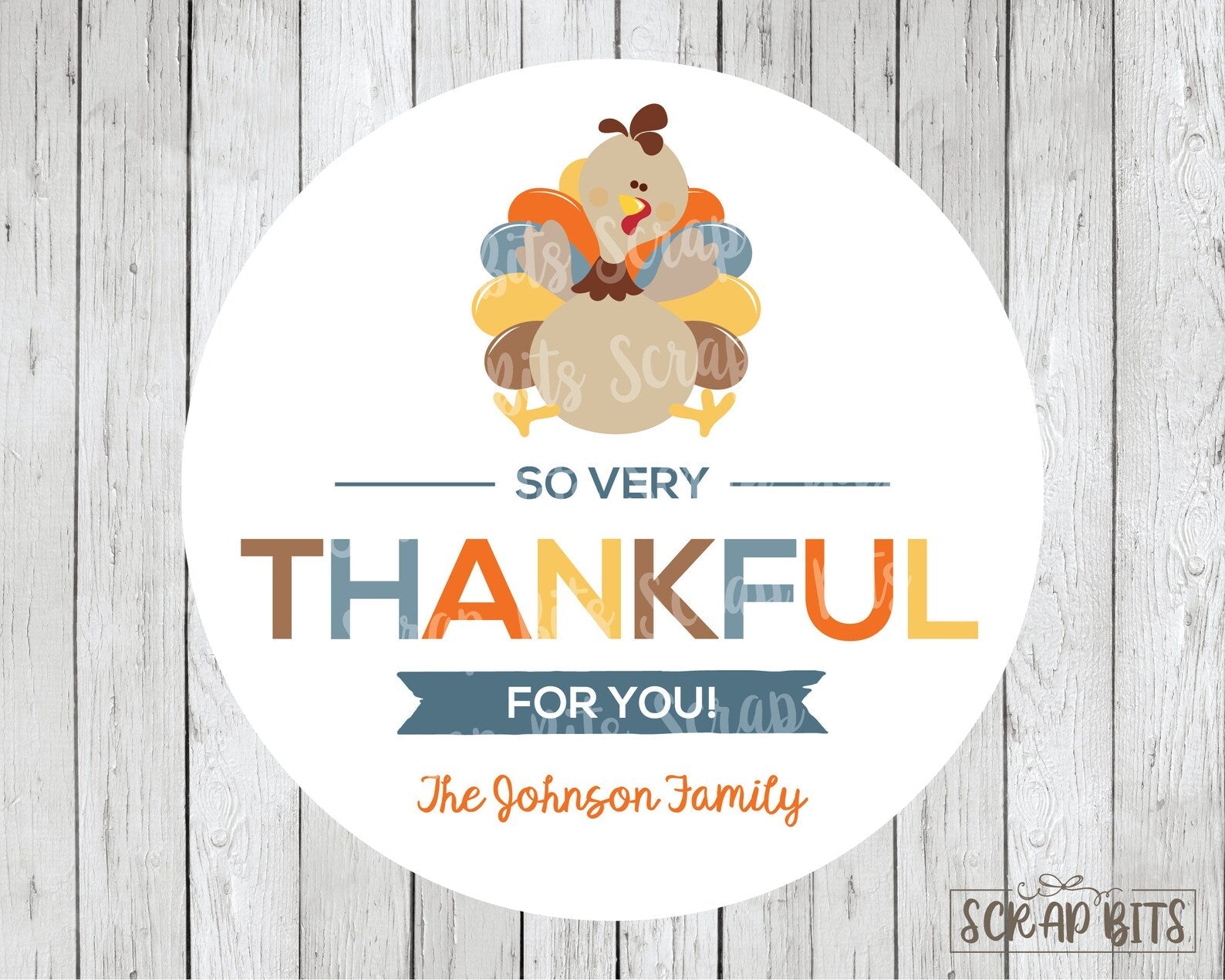 So Very Thankful Turkey Stickers . Thanksgiving Stickers or Tags - Scrap Bits