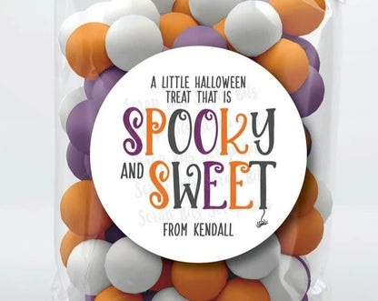 Spooky and Sweet A Halloween Treat . Halloween Stickers or Tags - Scrap Bits