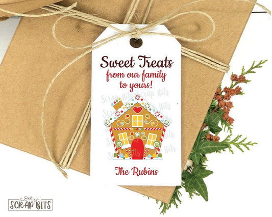 Sweet Treats, Gingerbread House . Personalized Christmas Gift Tags - Scrap Bits