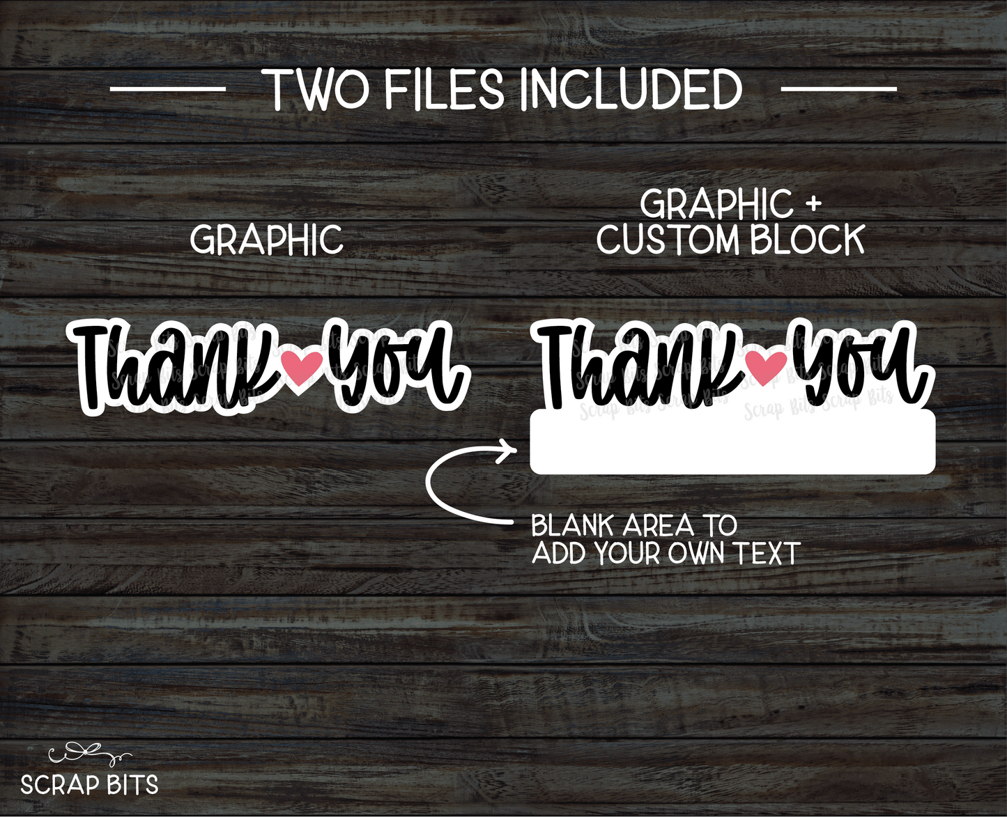 Thank You Digital Sticker, Pink Heart Small Business Packaging Stickers . 2 Digital Files, Instant Download - Scrap Bits