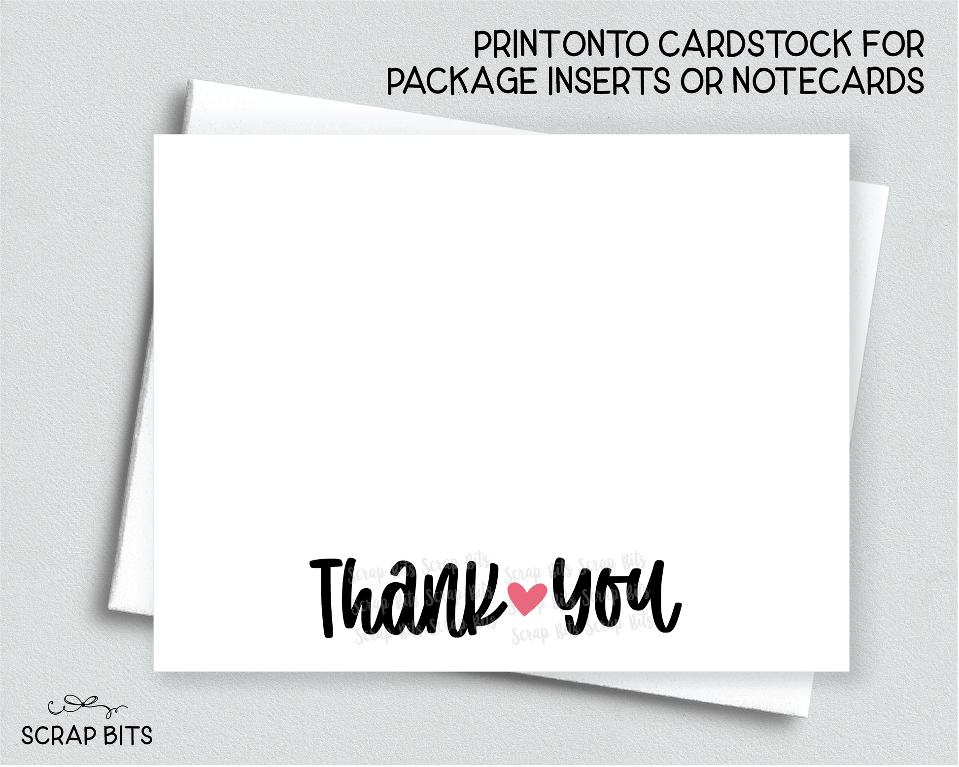 Thank You Digital Sticker, Pink Heart Small Business Packaging Stickers . 2 Digital Files, Instant Download - Scrap Bits