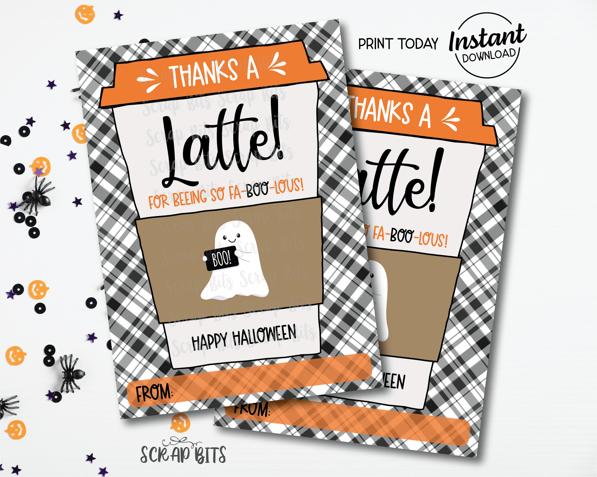 Thanks A Latte For Being Fa BOO Lous, Printable Halloween Gift Card Ho – Scrap Bits thanks-a-latte-for-being-fa-boo-lous-printable-halloween-gift-card-ho-scrap-bits