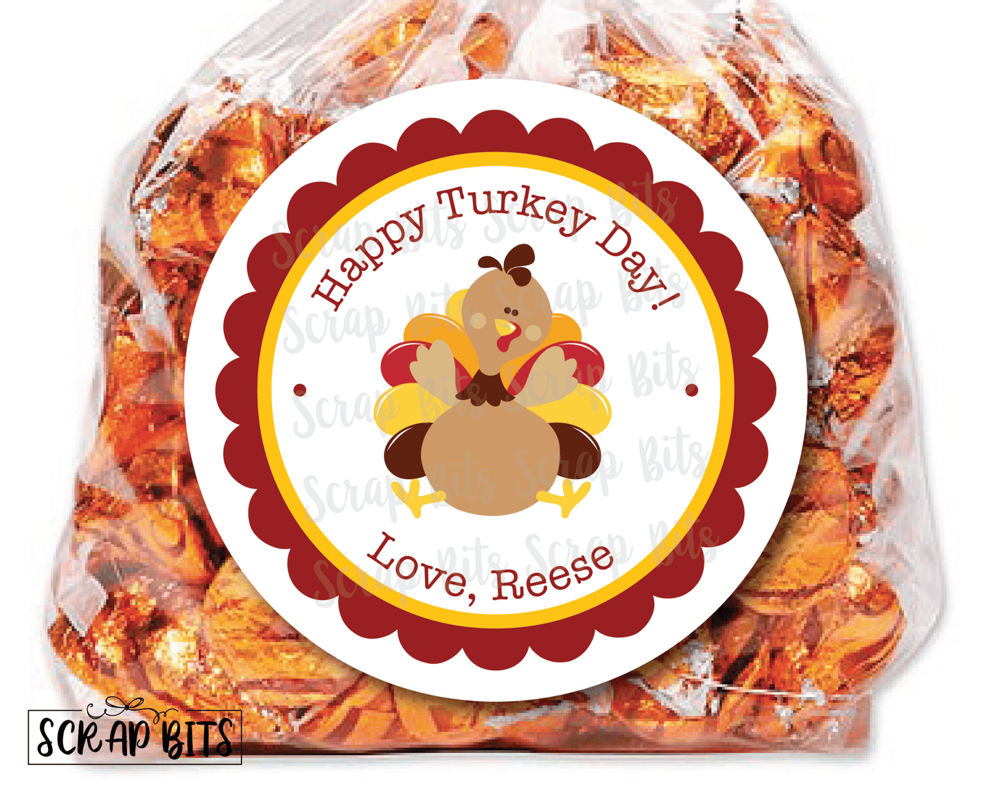 Thanksgiving Turkey Stickers or Tags - Scrap Bits