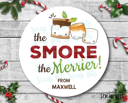 The Smore The Merrier Stickers or Tags . Christmas Gift Labels - Scrap Bits