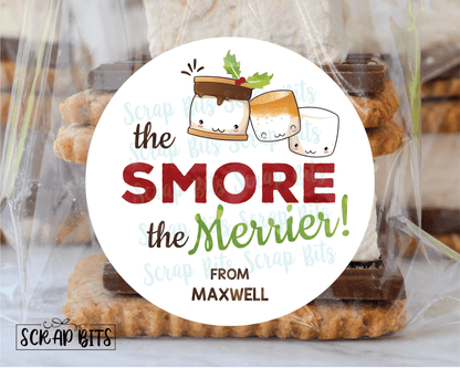 The Smore The Merrier Stickers or Tags . Christmas Gift Labels - Scrap Bits