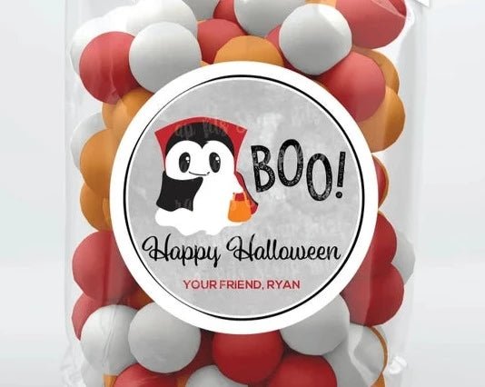 Vampire Ghost Halloween Stickers or Tags - Scrap Bits