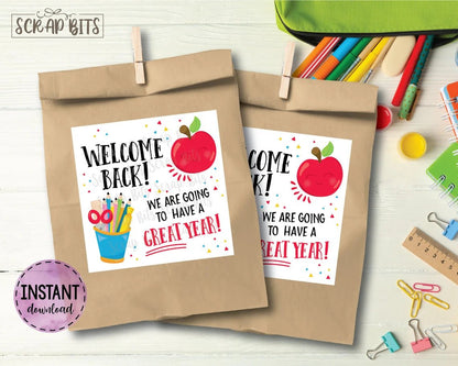 Welcome Back, It's Going To Be A Great Year, Printable Back To School Tags, Instant Download - Scrap Bits