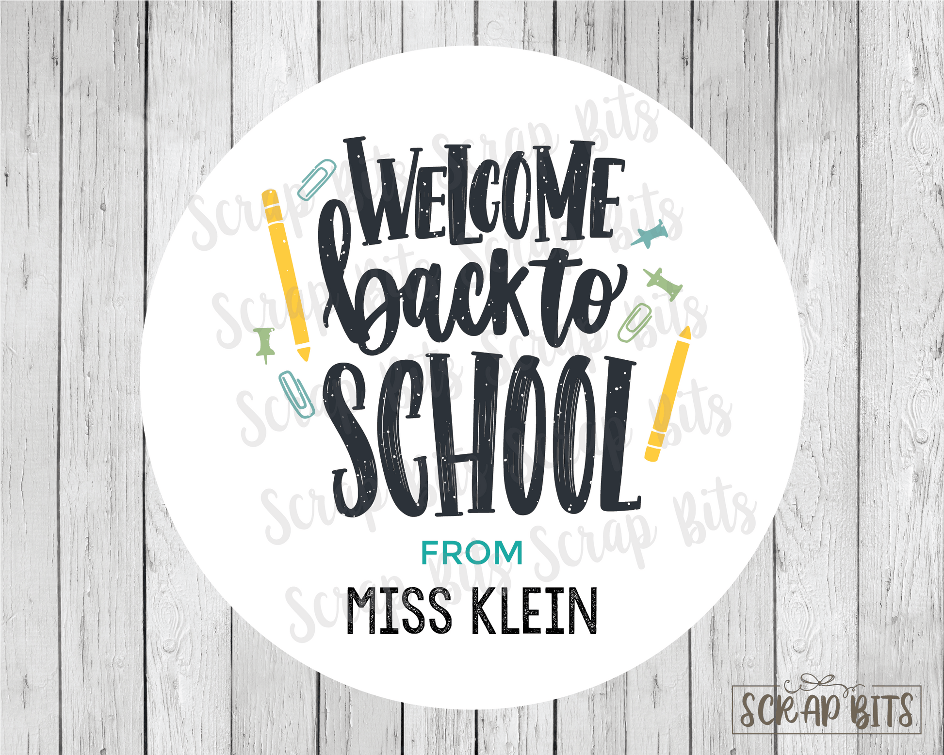 Welcome Back To School Stickers or Tags - Scrap Bits