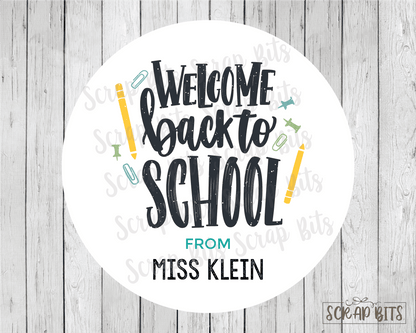 Welcome Back To School Stickers or Tags - Scrap Bits