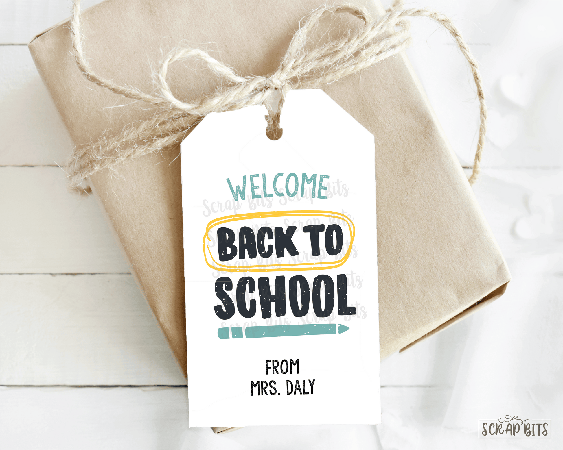 Welcome Back To School Tags, Block Lettering - Scrap Bits