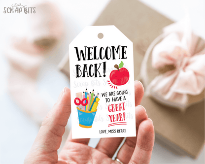 Welcome Back To School Tags, It's Going To Be A Great Year, Apple & Pencils - Scrap Bits