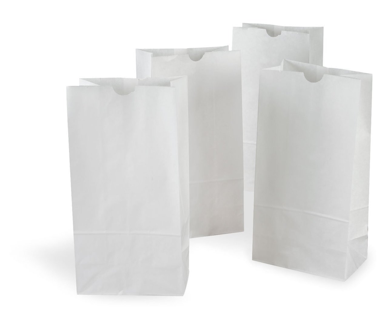 White Favor Bags, Small White Lunch Bags . 3 1/2" x 2 3/8" x 6 7/8" - Scrap Bits