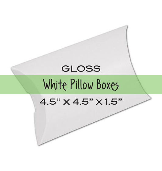 White Pillow Boxes (Medium) . 4.5x4.5x1.5 - Scrap Bits