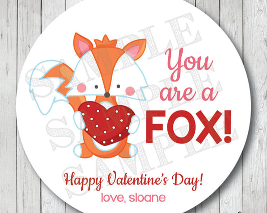 You are a Fox Valentines . Valentine's Day Stickers or Tags - Scrap Bits