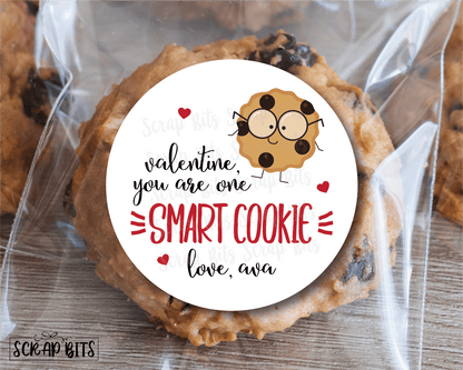 You Are One Smart Cookie Valentine . Valentine's Day Stickers or Tags - Scrap Bits