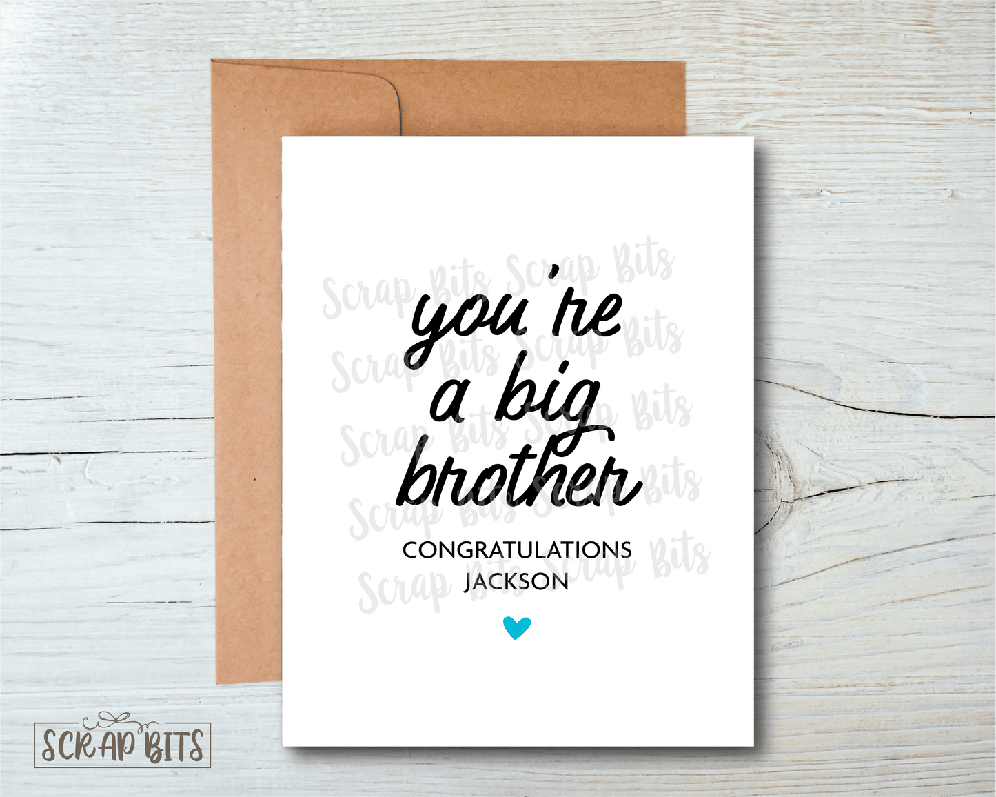 You're A Big Brother Card, New Sibling Card - Scrap Bits